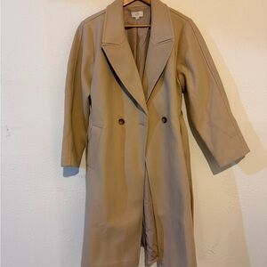 LOFT Beige Double-Breasted Trench Coat